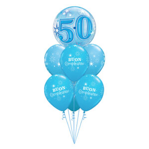 Balloon Express Shop Torino - BIG BOUQUET BUBBLE BLUE BIRTHDAY 6