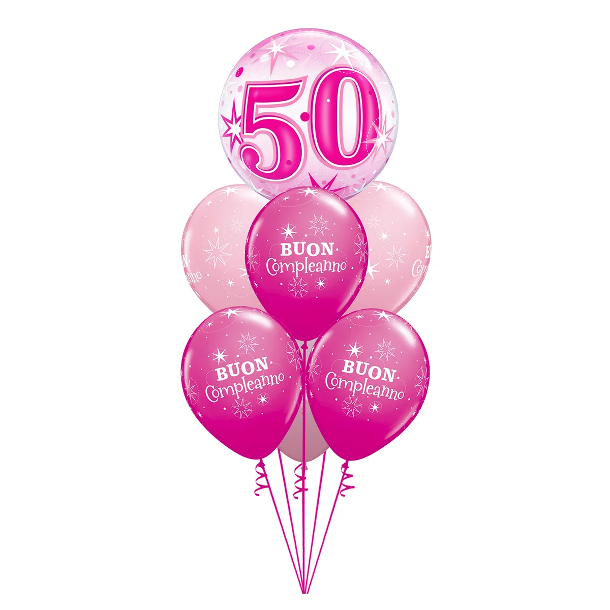 composizione palloncino compleanno rosa