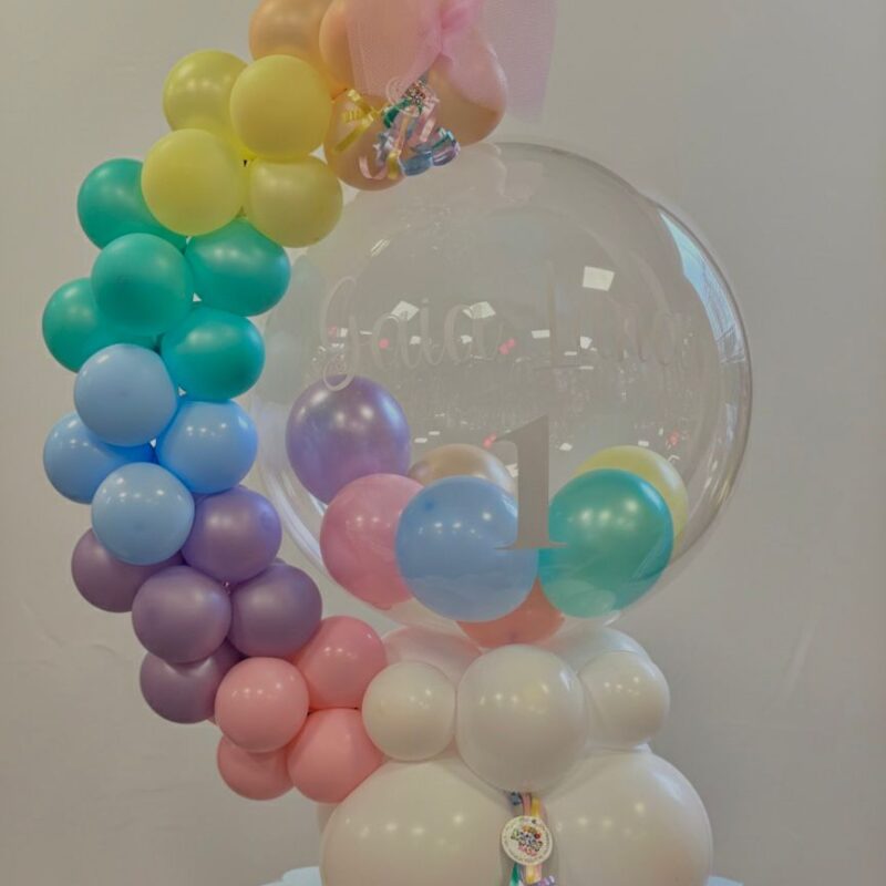 MEZZALUNA PALLONCINI PRIMO COMPLEANNO ROSA NEGOZI FESTE TORINO ARTICOLI FESTE TORINO