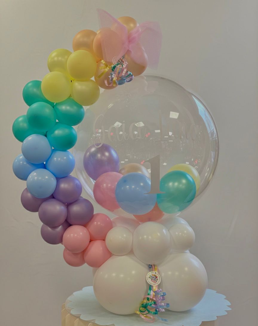 MEZZALUNA PALLONCINI PRIMO COMPLEANNO ROSA NEGOZI FESTE TORINO ARTICOLI FESTE TORINO